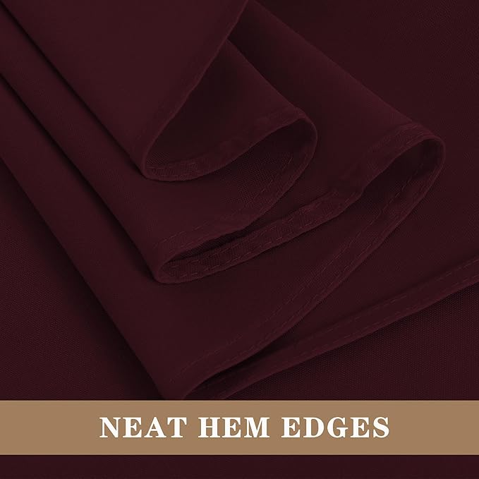 Fitable 6 Pack Burgundy Round Table Clothes - 90 Inches in Diameter - Stain Resistant and Washable Tablecloths, Polyester Fabric Table Covers for Wedding, Party, Banquet, Gathering
