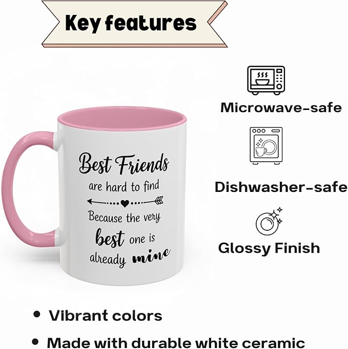 Best Friends Quote Coffee Mug, Best Friends Are Hard to Find Quote, Friendship Gift for Her, Funny BFF Birthday Mug