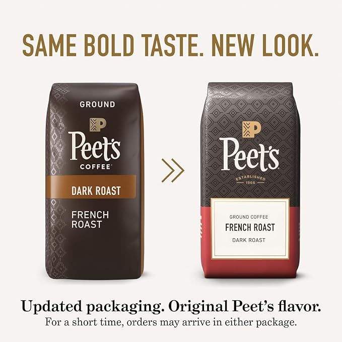 Peet's Coffee, Dark Roast Ground Coffee - French Roast 18 Ounce Bag