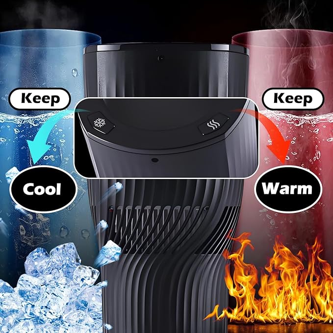 Smart 2-in-1 Car Cup Warmer Cooler Heated Travel Mug, Temperature Control Car Coffee Heater Travel Coffee Cup for Coffee, Baby Bottles, Water, Tea, Drinks