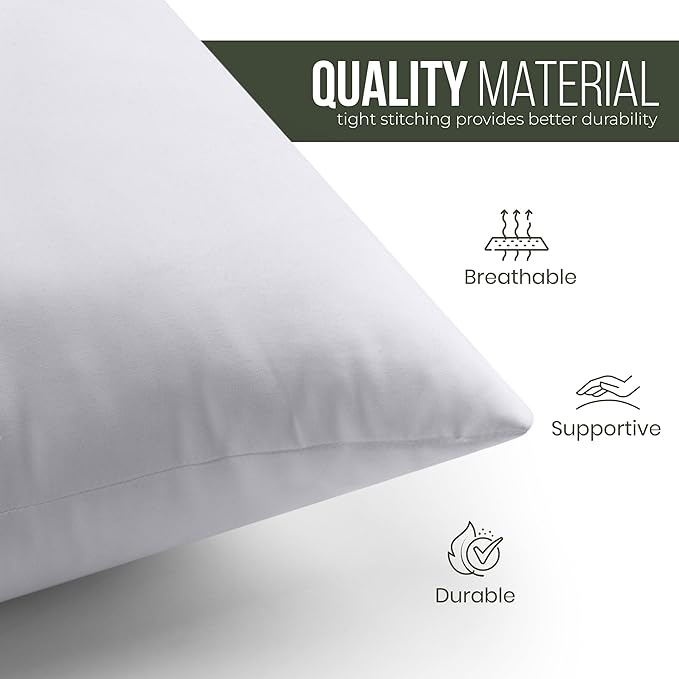 Utopia Bedding Throw Pillows (Set of 1, White) – 14 x 14 Inches Down Alternative Pillows for Bed, Sofa, and Couch - Fluffy Decorative Stuffer Pillow for Indoors & Outdoors