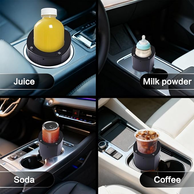 Smart 2-in-1 Car Cup Warmer Cooler Heated Travel Mug, Temperature Control Car Coffee Heater Travel Coffee Cup for Coffee, Baby Bottles, Water, Tea, Drinks