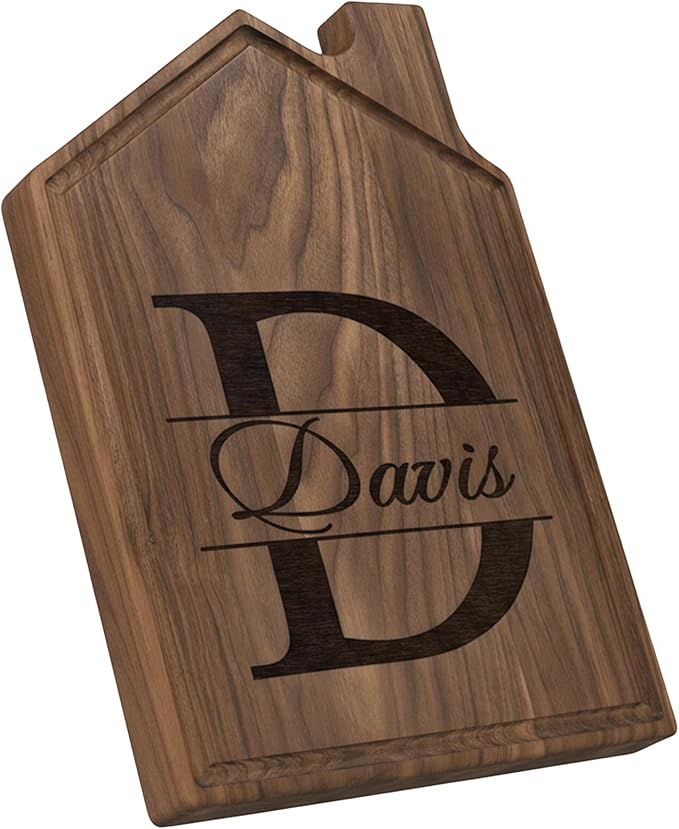 Personalized Cutting Board Wood Engraved – Monogrammed Charcuterie Board for Couples, Family, New Home or Wedding Gift – Custom Monogram – Personalized Wedding Gifts & Housewarming Gift, Home 004