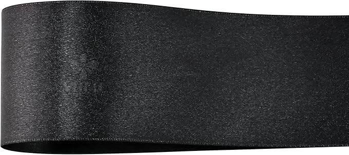 MEEDEE Black Satin Ribbon 2 Inch Black Ribbon Lux Double Faced Ribbons by 25 Yards Silk Satin Ribbons for Gift Wrapping, Crafts, Weddings, Flower Bouquet, Holiday Decorating