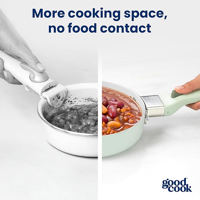 GoodCook Removable Handle – Replacement for GoodCook Removable Handle Ceramic Cookware Set, Detachable, Secure Click-On Heat-Resistant, Durable & Easy to Attach, 1-Piece, Sage Green