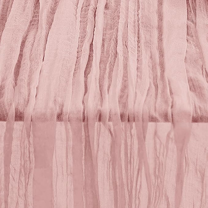 1 Pack Blush Pink Cheesecloth Table Runner 35x120 Inch 10Ft Rustic Gauze Cheese Cloth Table Runner Sheer Cheesecloth Table Runners for Wedding Party Bridal Shower Decoration
