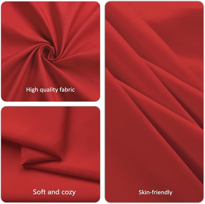8 Pack Red Tablecloth 60x102 Inch Rectangle Tablecloths for 6 Foot Rectangle Tables, Table Cloth Washable Polyester Fabric Rectangular Table Cover for Dining Banquet Wedding Party