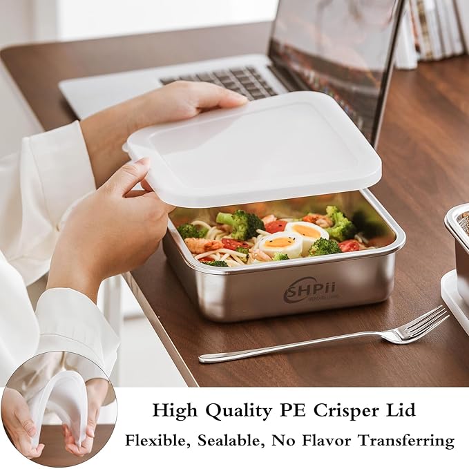Square Colander Set,304 Stainless Steel with PE Lid,Storage Container,Prep,Tofu Drainer,Shellfish Drainer,Back of House Preparation,Refrigerator Storage,Picnic Party (1500ML)