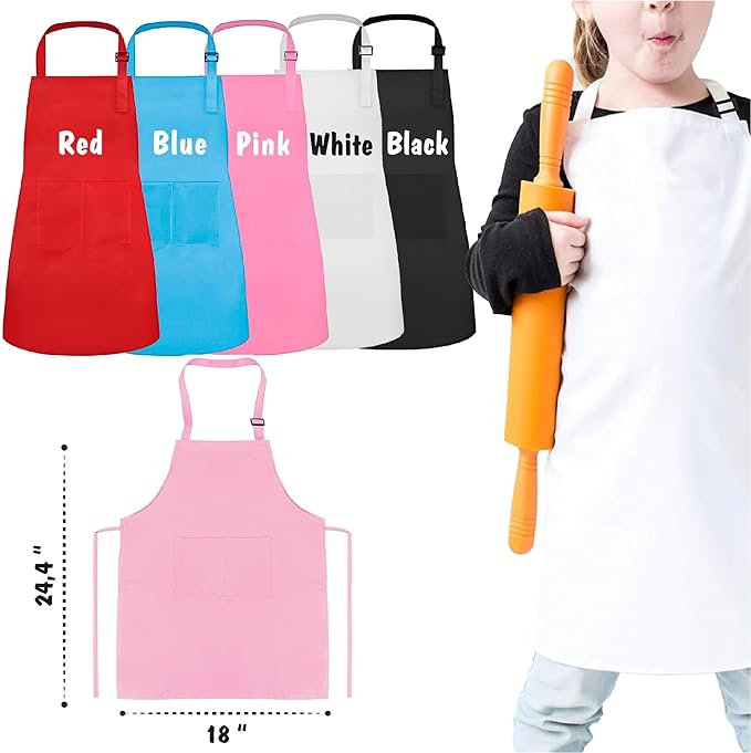Personalized Kids Apron for Cooking, Custom Kid Apron with Chef Hat, Toddler Cooking Apron for Girls and Boys, Baking & Painting Apron, Christmas Gift For Children