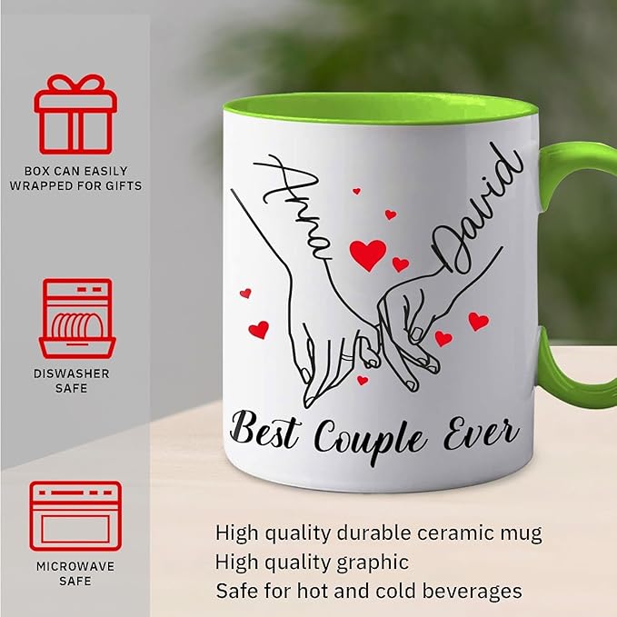 Personalized Coffee Mug with Photo Text Logo, 11OZ Custom Travel Cups, Personalized Valentine Birthday Employee Appreciation Gifts for Women Men Best Friend Office, Taza Personalizadas (couple mug)