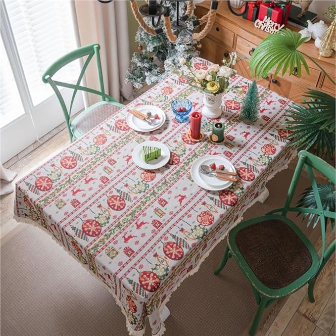 Rectangular Tablecloth Jacquard High-Grade Tablecloth Bohemian Thick Tablecloth Suitable for Restaurant Camping(140 * 260cm)