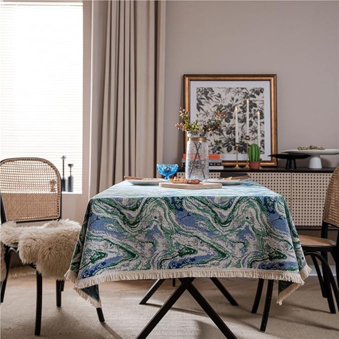 Rectangular Tablecloth Cherry Jacquard Tablecloth Thick Tablecloth Suitable for Restaurant Camping(Style14,60 * 60cm)