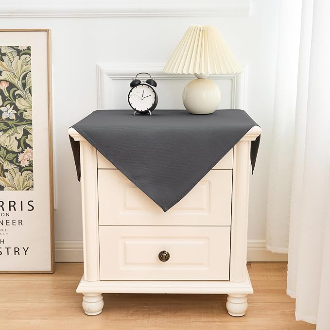 2 Pack Small Square Table Cloth 24X24 Inch Grey Washable Fabric Tablecloth Polyester Solid Table Cover for Night Stand End Table Side Table Outdoor Indoor