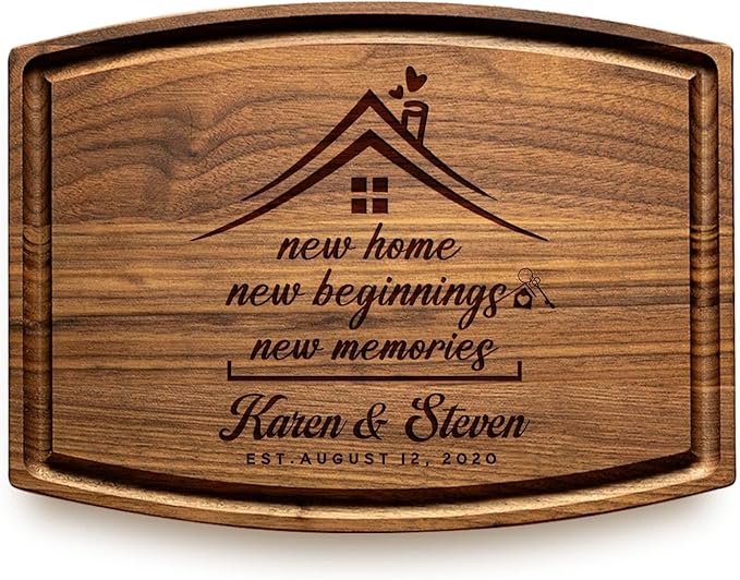 Personalized Cutting Board – Custom Engraved Wood Charcuterie Boards for Kitchen, Housewarming Gifts, and New Home Purchase Gifts – Customized Gift for New Homeowners