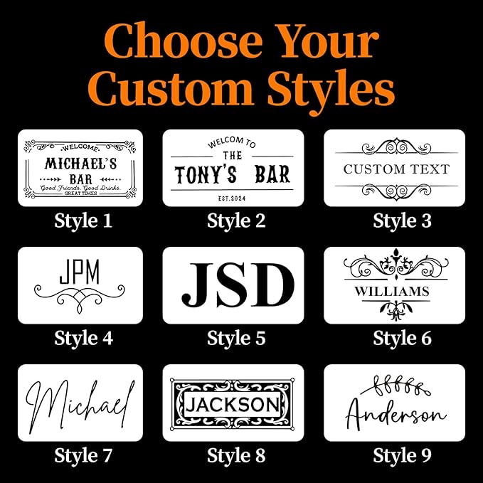 Personalized Bar Mat, Custom Bar Name, Drink Coaster with Text, Rubber Bar Mat for Countertop, Custom Decor, Suitable for Coffee Bar Home Kitchen Camping, Gifts for Cocktail Lover Bartender Newlywed