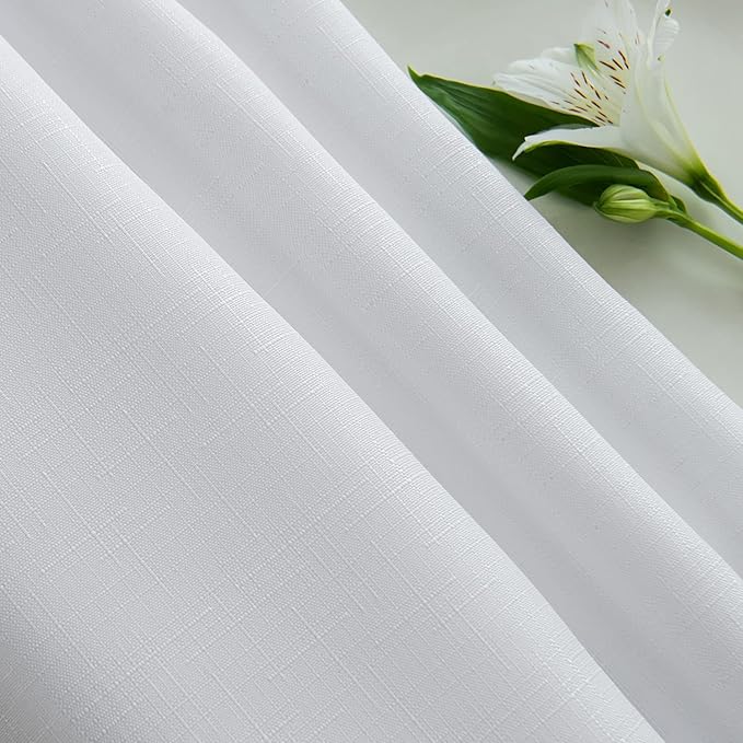 maxmill Jacquard Tablecloth Stain Resistant Waterproof Wrinkle Resistant Spillproof Washable Soft Slubby Texture Table Cloth for Dining Room, Indoor and Outdoor Use, Rectangle 60 x 140 Inch, White