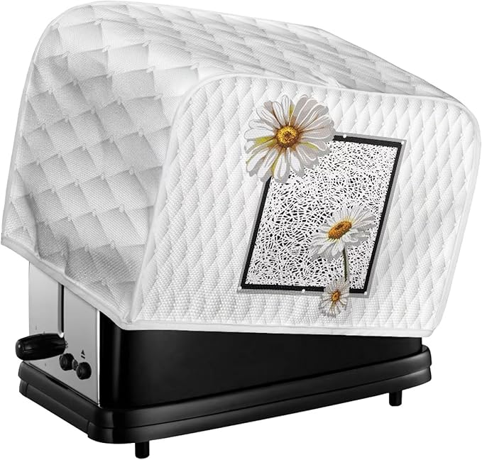 Doojoayie Daisy Toaster Cover Dust-proof Toaster Oven Cover 2 Slice Modern Kithcen Accessaries Stain Resistant Small Appliance Protector Home Decorations