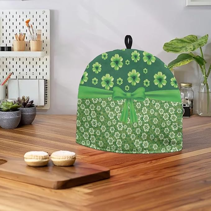 Shamrock Tea Cosy for Teapot Irish Holiday Decoration Tea Cosy for Teapot Thick Home Decorative Kettle Kitchen Dust Cover for St. Patrick's Day