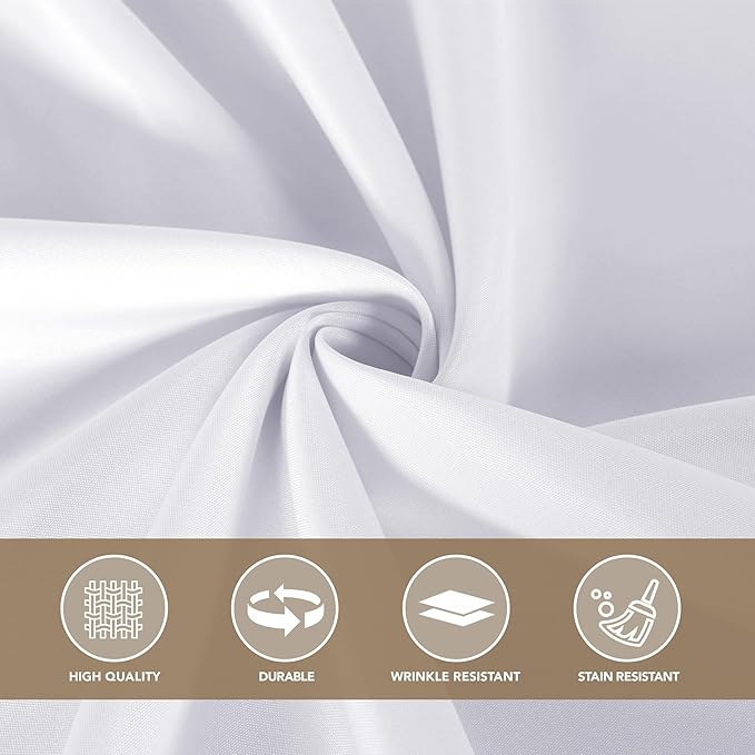 sancua White Square Tablecloths 70x70 Inch, 2 Pack - Fabric Table Cloth for Square or Round Tables, Washable Polyester Table Cover for Outdoor Party, Birthday, Decorative Display Tables