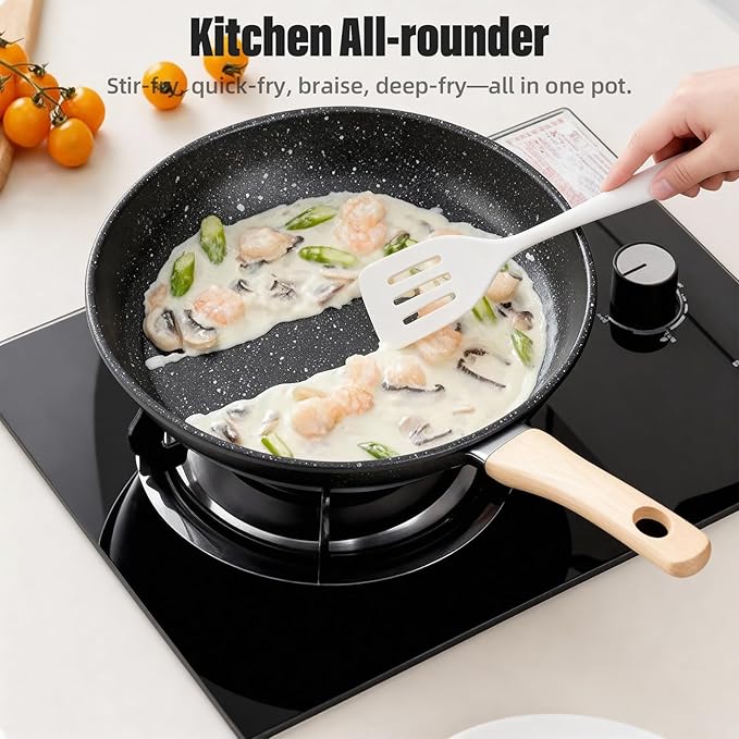 Non Stick Frying Pans, Pancake Pan with Heat-resistant Handle, Skillets Suitable for Omelets, Frying and Stir-frying (1, 10 inch)