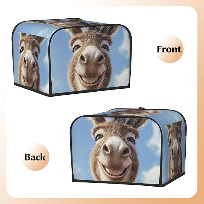Happy Donkey Toaster Cover Bread Machine Cover Fits For 4 Slice Toasters Anti-Sputtering Bread Cover Washable Bread Maker Cover Dust Cover