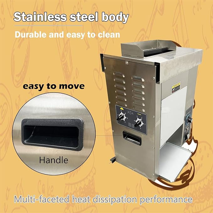 110V Vertical Hamburger Toaster Machine, Adjustable Temperature and Thickness Burger Bun Toaster for Burger Joints Cafes 2000W