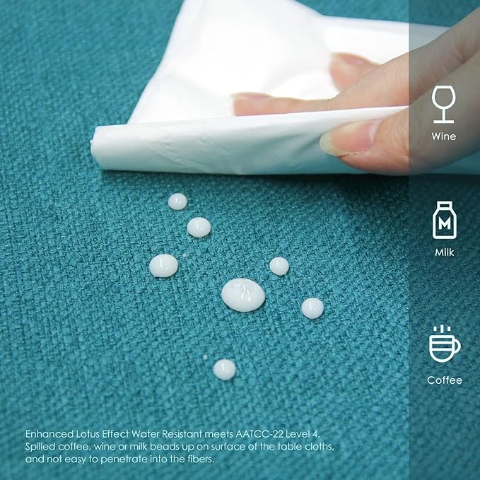 BALCONY & FALCON Rectangle Tablecloth Washable Wrinkle Resistant and Water Proof Table Cloth Decorative Linen Fabric Tablecloths for Dining Party Kitchen Wedding Outdoor Use (Lake Blue, 47x63)