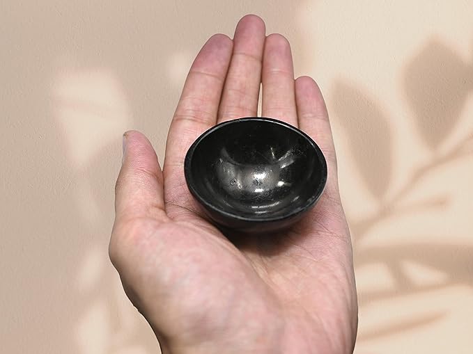 Black Tourmaline Crystal Bowl - 2 Inch Decorative Bowls for Room and Home Decor - Gemstone Healing Crystals for Elegant Display, Positive Energy Balance and Gift