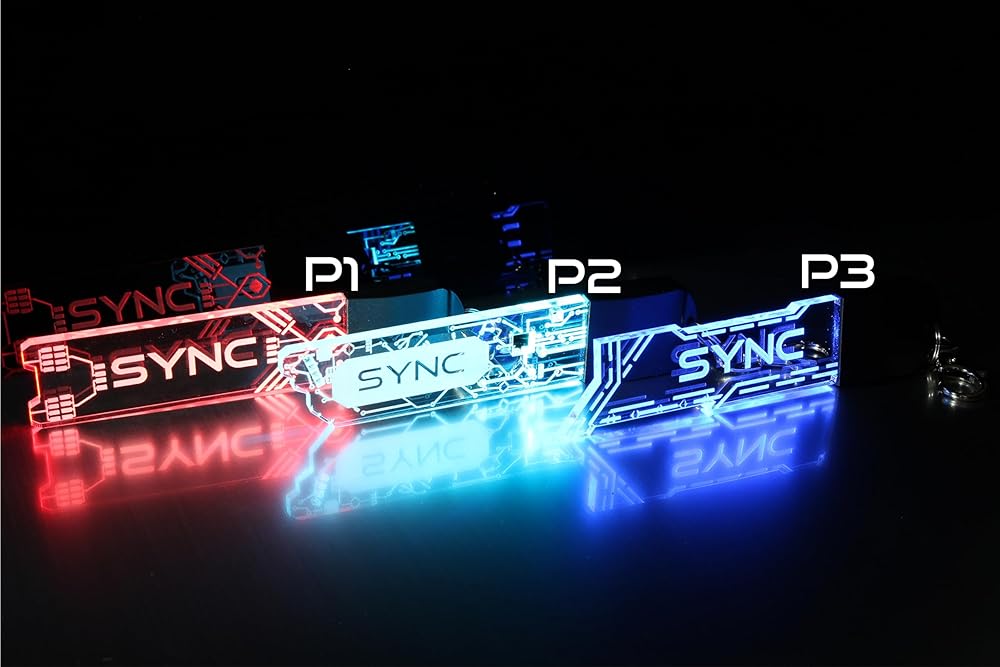 Futuristic Cyber LED Keychain | Different Designs - Circuit Board, Green Code, Binary Code, Personalised | Gift For Programmer Gamer
