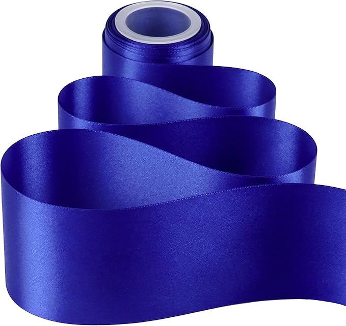 MEEDEE Royal Blue Ribbon Lux Double Faced Satin Ribbon 3 Inch Wide Royal Blue Satin Ribbons by 10 Yards Ribbons for Christmas Tree, Flower Bouquet, Weddings, Bow Making