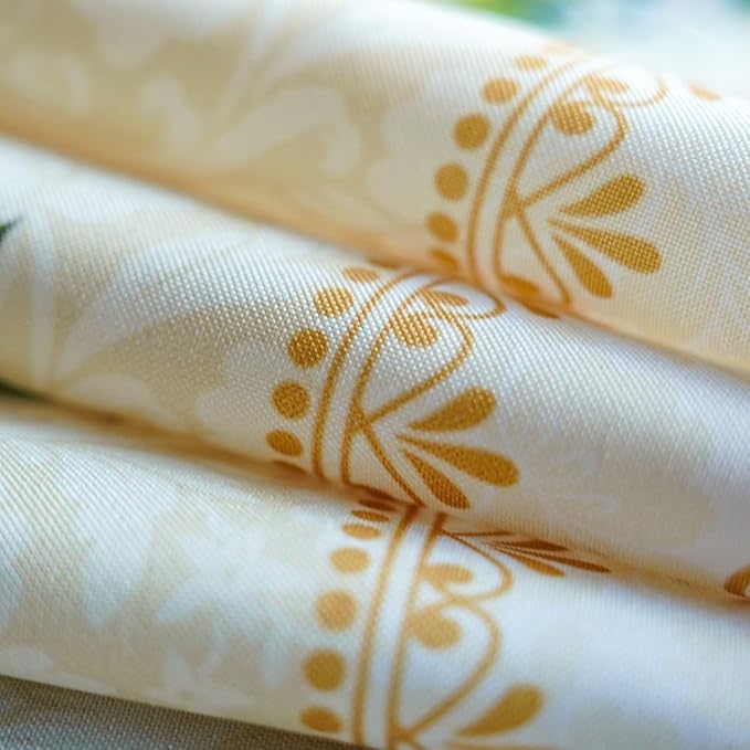 SUTAVIA Lace Embroidered Table Cloth,Rectangular Farmhouse TableCover,Classic Oblong Antique Flower Decor Macrame Tablecloth (Yellow, 14x48 Inch)