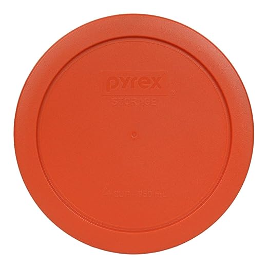 Pyrex 7201-PC Round 4 Cup Storage Lid for Glass Bowls (2, Pumpkin Orange)