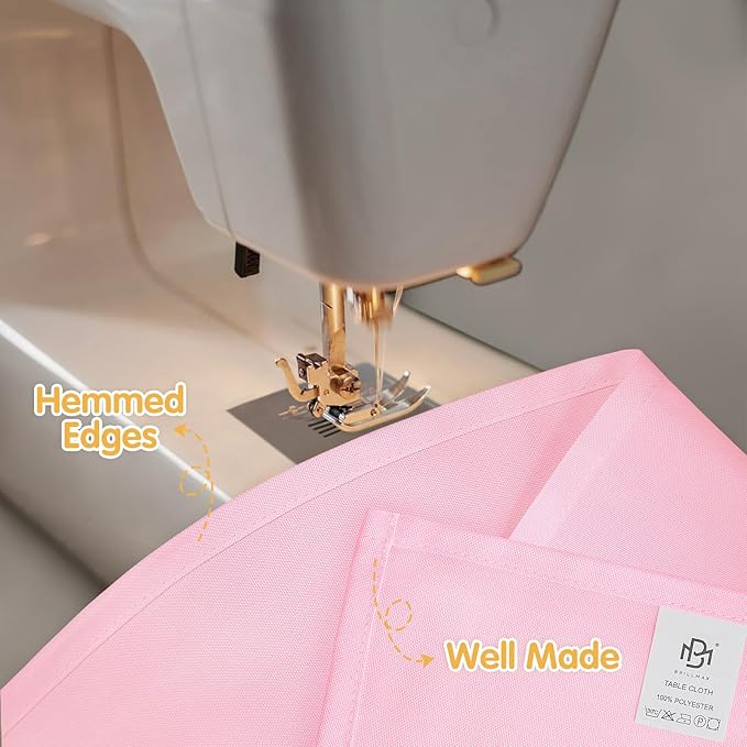 BRILLMAX 8 Pack Pink Tablecloths 60 x 102 Inch for 6ft Rectangle Tables - 150 GSM Polyester Fabric, 15" Standard Drop, Water, Stain & Wrinkle Resistant Cloth Cover for Wedding Banquet Dining Buffet