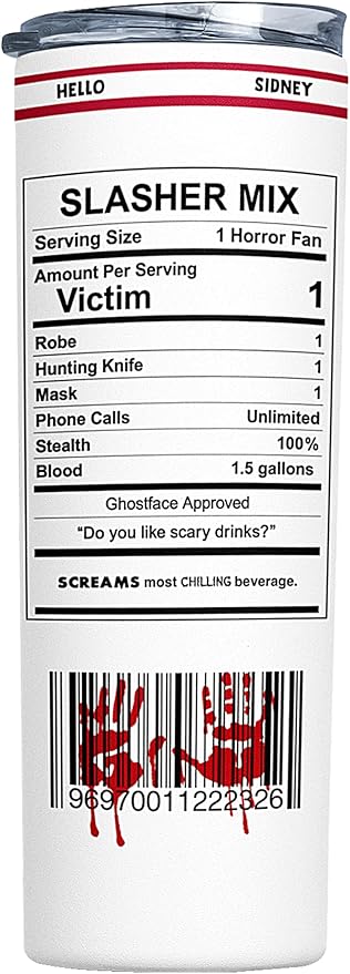 Scream Ghostface Tumbler, Hard Seltzer Themed, Scary Movie Horror Slasher Fan Gift, Insulated Travel Mug, Funny Novelty Gifts, Christmas Halloween Any Occasion, Coffee Drinker - 20 Oz