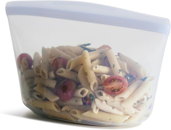 Stasher Silicone Reusable Storage Bag, 6-Cup Bowl, Reusable Freezer Bag, Microwave, Dishwasher, Oven Safe, Sous Vide, Premium Lunch Container, Eco Friendly, Food Storage Bag, Snack Bag, 48 oz, Clear