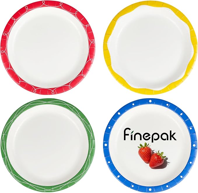 Plates Disposable Heavy Duty 9 Inch, Holiday Paper Plates for Dinner, Heavy Duty Paper Plates for Everyday Breakfast, Lunch, & Dinner Meals, Paper Household Supplies 100PCS