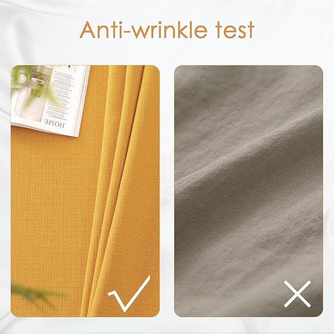BALCONY & FALCON Rectangle Tablecloth Washable Wrinkle Resistant and Water Proof Table Cloth Decorative Linen Fabric Tablecloths for Dining Parties Kitchen Wedding and Outdoor Use (Gold Orange, 55x95)
