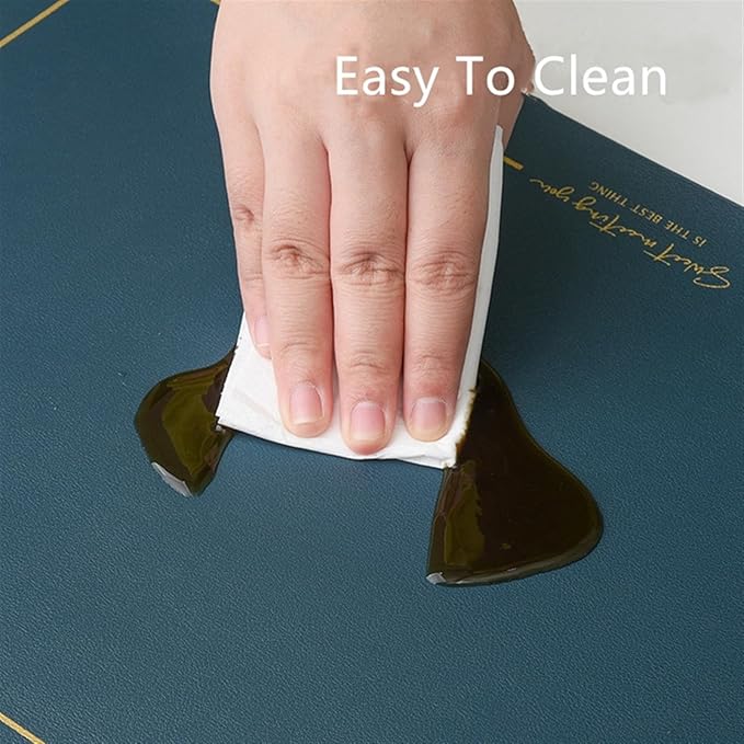 Leather PU Table Mats Set of 1/4/6 Heat Wipeable Waterproof Non-Slip Table Easy to Clean Modern Placemat(G Tender Pink,45x30cm 6pcs)