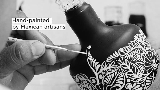 Tequila Decanter Set,Frida Kahlo Gift, Hand-painted Decanter, Skull Decanter, Bar Decoration, Unique Tequila Gift, Artesania mexicana, Catrina, Mexican Sugarskulls (White Frida Kahlo Set)