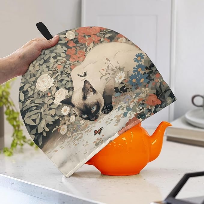 Ragdoll Tea Cozy for Teapot Insulated for Women Shirley Flower Teapot Insulation Cover Breakfast Warmer Keeping Warm Kettle Kitchen Dust Cover