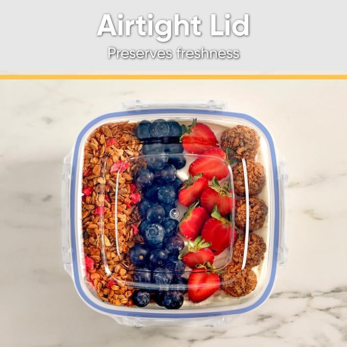 Superio Plastic Food Storage Container Set, BPA Free, Sealed Containers with Airtight Lids for Pnatry, Cupboard, and Fridge- Microwave and Dishwasher Safe (10) (4 Pack)