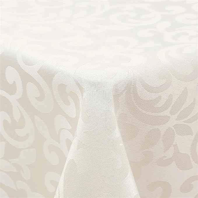 Tablecloth Tablecloth Rectangular Polyester Tablecloth Jacquard Dyeing Tablecloth Tablecloth Table Decoration and Accessories for Restaurant Cafe(Beige,140x180cm(Rectangle))