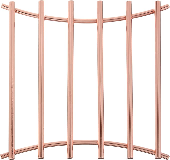 Spectrum Trivets for Hot Dishes Pots and Pans Heat Resistant Protector for Kitchen Counter Dining Tables, Large 8 Inch Euro Square Decorative Metal Trivet Countertop Hot Pot Plate Dish Holder, Copper
