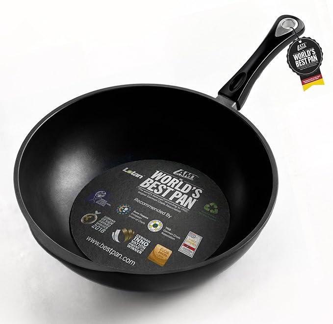 AMT Gastroguss The World´S [...] Extra Large Wok Non-Induction, Diameter 32 cm, Height 10 cm, cast Aluminium, Lotan® Non-Stick Coating, AMZN-1032S-US
