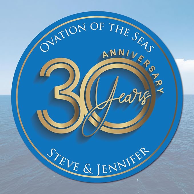 Cruise Door Magnet Celebrating Wedding Anniversary Personalized to Decorate - 7 x 7