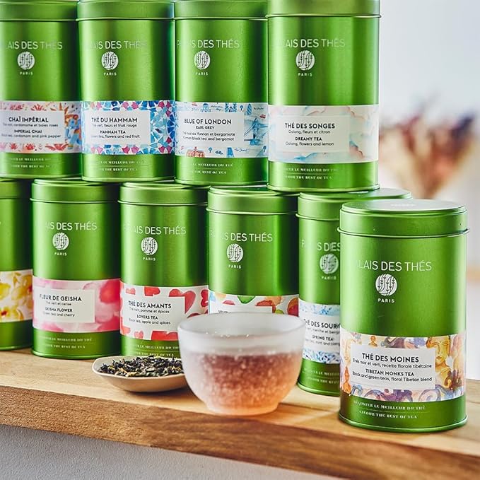 Palais des Thés - Tibetan Monks - Black & Green Tea Floral Blend - Premium Loose Leaf, Serves 20-25 Cups - 3.5oz Tin
