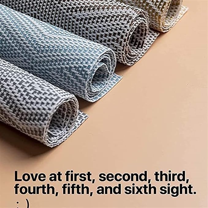 Heat- Placemats Set of 4 Stain Washable PVC Table Mats Kitchen Table mats for Dining Kitchen Table(Rhomb Grey,1pcs 45x30cm)