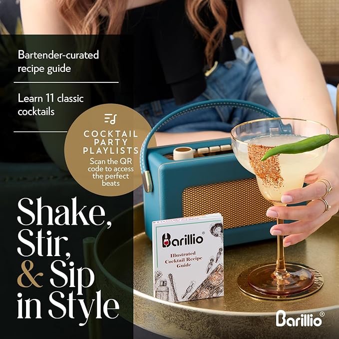 Barillio Bar Tool Set Pro Edition - Gold Stainless-Steel Cocktail Shaker Set - Mixology Bartender Kit w/Boston Shaker, Drink Mixer & Muddler for Cocktails - Home Bar Accessories - 32-Pc Bar kit
