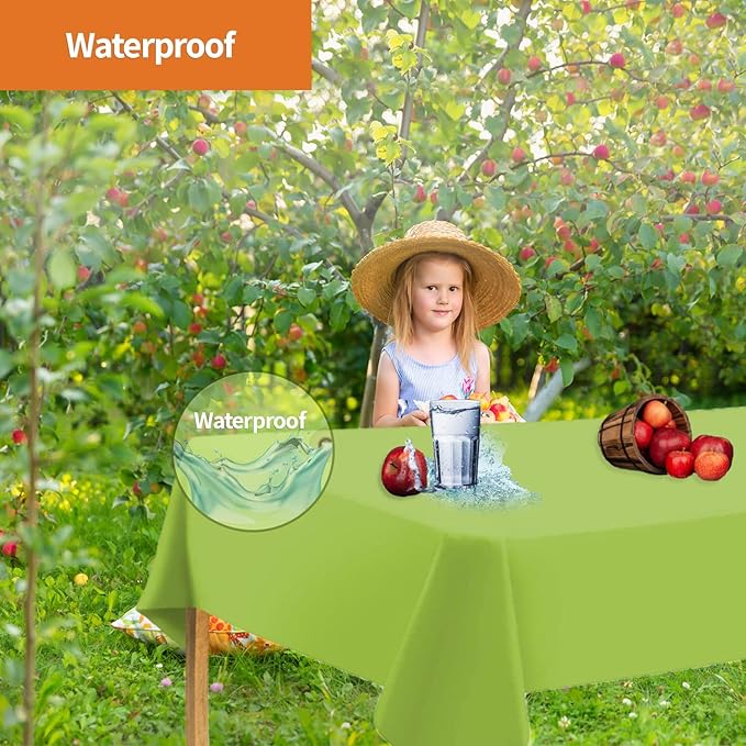 Party Dimensions Lime Green Disposable Plastic Tablecloth for Rectangle Tables (48 Pack) Premium Decorative Table Cloths for Parties, Events & Weddings, Indoors & Outdoors, 54 x 108 inches