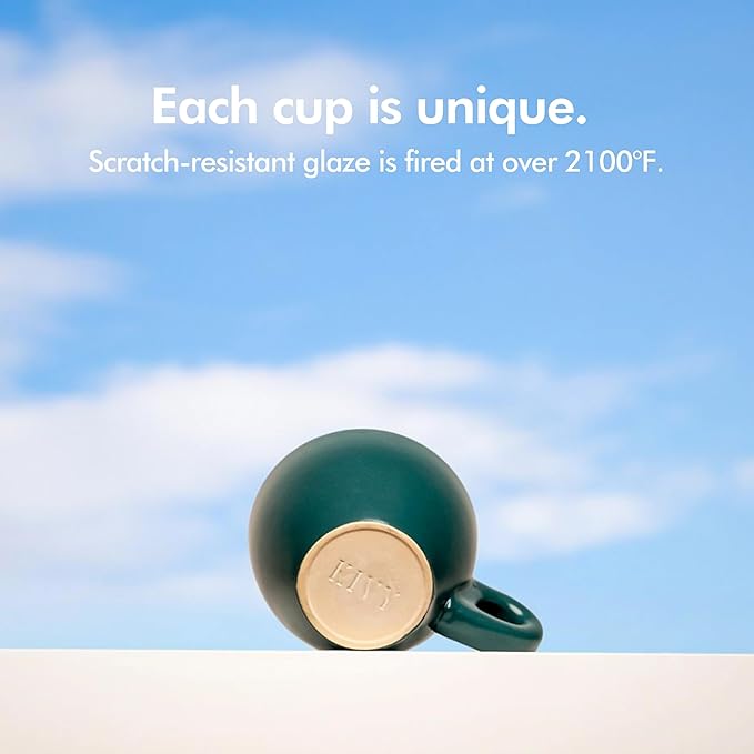KIVY 3 oz Espresso cups set of 4 - Thick walled stoneware espresso cup set - Italian style espresso cups and saucers - Demitasse cups set of 4 - Small coffee mugs - Demitasse cups and saucers sets
